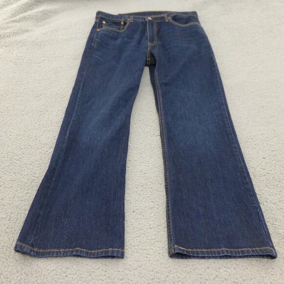 Levis 527 Jeans Mens 36x30 Bootcut Dark Wash Denim Blue Cowboy Work - Picture 1 of 9